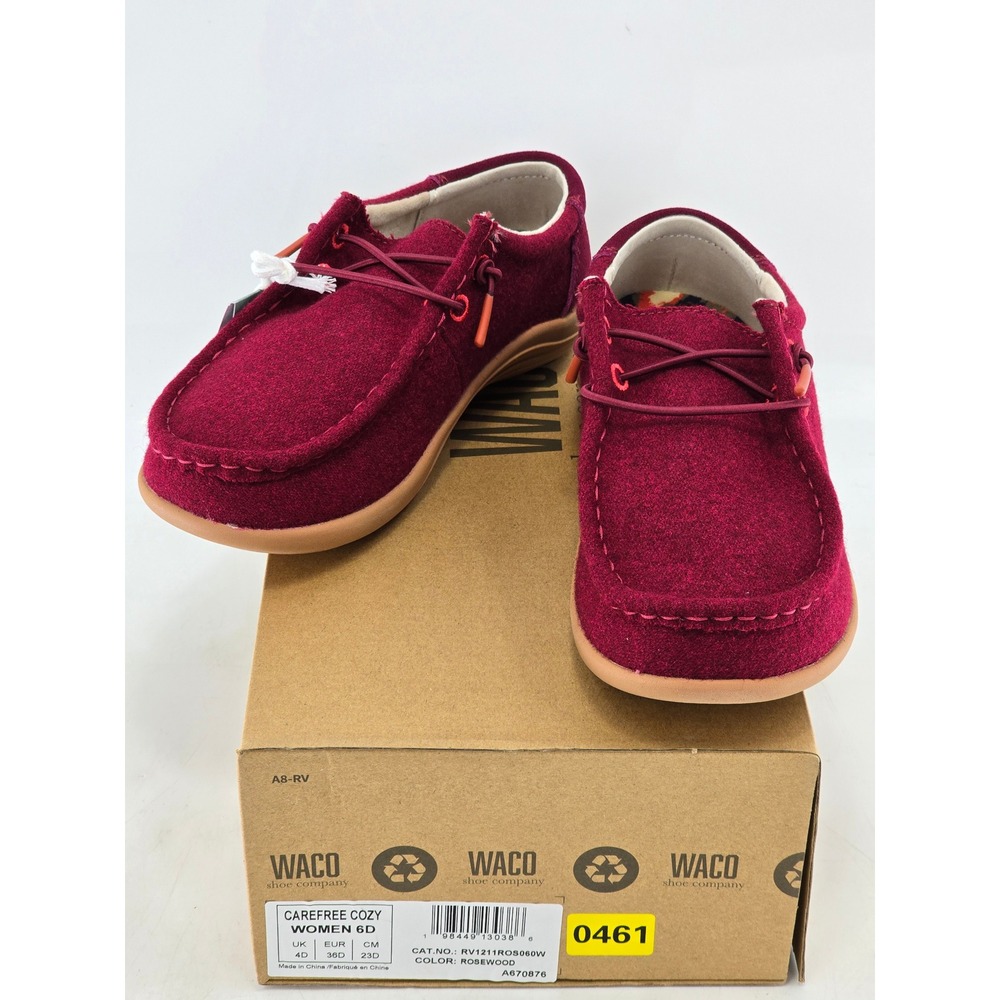 Revitalign Carefree Cozy Women 6D Rosewood Felt Moccasin Loafers - New